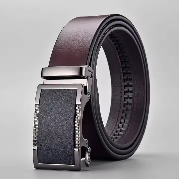 Cinturón de Cuero de Vaca de Negocios para Hombres BUNO Hebilla Automática de Metal, Ajuste Perfecto para Jeans Alta Calidad Auténtica - 1