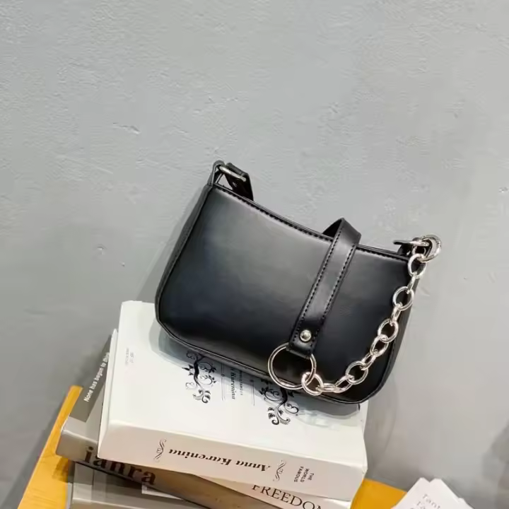 Bolso pequeño para mujer, moda Retro, Color sólido, cuero PU, hombro, axila, informal, Hobos, bolso de día - 1