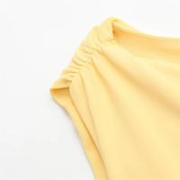 Vestido largo de color liso con diseño asimétrico, sin mangas, forro de poliéster - details 11