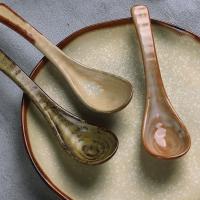 Cuchara de Cerámica de Alto Valor Cuchara de Sopa para Comer y Beber Vajilla Retro para Cocina Japonesa - details 3