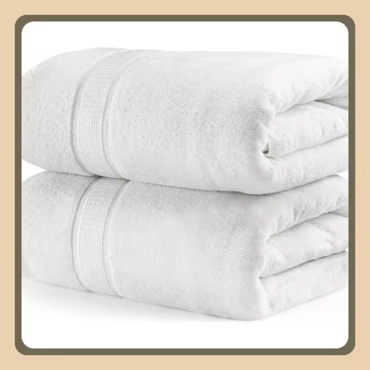 Juego de 2 (80 x 200 cm), Toallas XXL para Sauna, Toallas de Baño, Sábanas de Baño, Toallas Extra Grandes con Gancho Altamente Absorbentes, 100% Algodón (Blanco) - 1