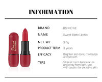 Bsimone Bullet Lipstick Sweetheart Matte Taza antiadherente No se desvanece Lápiz labial - details 12