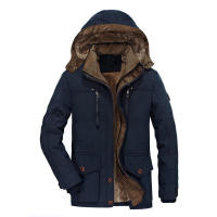 Parkas de ocio para hombre, chaqueta gruesa de lana con sombrero extraíble a la moda, Color sólido, a prueba de viento, abrigos cálidos, invierno, 2024 - details 2