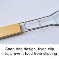 Cesta de barbacoa antiadherente portátil para pescado y verduras, mango plegable - details 1