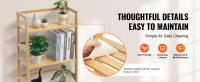 SucceBuy Estante de escalera de bambú, estantería y expositor, soporte independiente para plantas para baño, dormitorio, oficina, estudio, madera natural - details 4