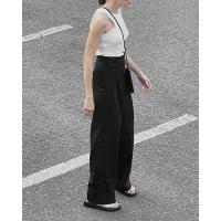 Moda coreana para mujer Pantalones cargo de pierna ancha de cintura alta - details 5