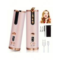 Rizador de pelo automático inalámbrico con barril giratorio de cerámica, 6 configuraciones de temperatura y temporizador, portátil y recargable, rápido H - details 2