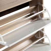 Mínimalista Diseño de Puerta Oscilobatiente 6 Baldas para 28 Zapatos Estructura Blanco/Taupe - details 27