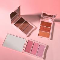Resaltador de contorno de rubor 3 en 1, paleta de maquillaje, polvo de rubor facial Mineral mate para mejillas, iluminador brillante, bronceador - details 14