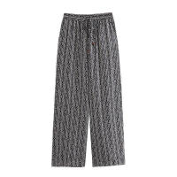 - Nueva ropa de mujer, conjunto de pantalones anchos estampados, moderno y versátil con cordones - details 3