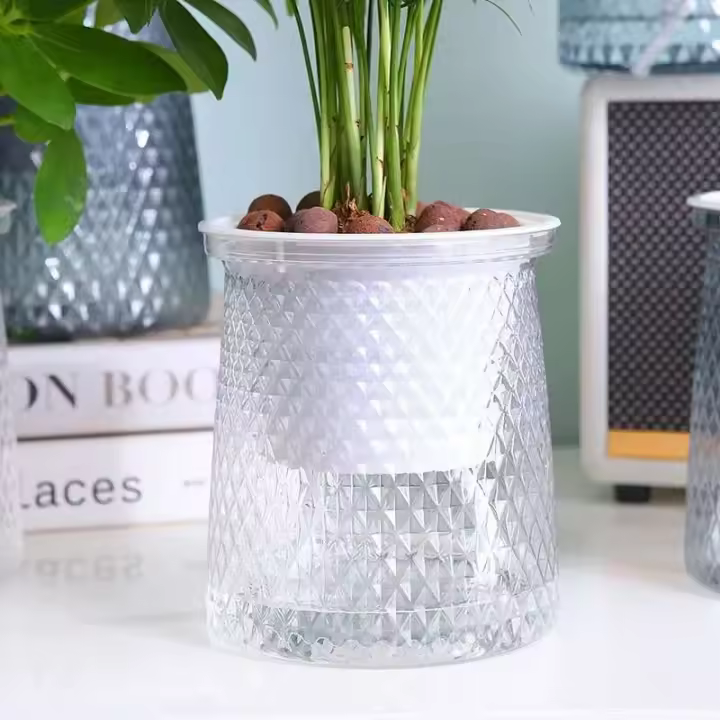 ETA hidropónico perezoso absorbente de agua de riego automático, mini jarrón de mesa de comedor ETA jugoso, decoración de bonsái para el hogar - 1