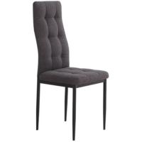 6 Sillas Zuni, Color Gris, Sillas Estilo Moderno, Respaldo y Asiento Tapizado Capitoné, Patas metálicas - details 5