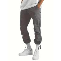 Temu Shein Pantalones Cargo para Hombre Deportes Color Sólido Cordón Multi-Bolsillo - details 18