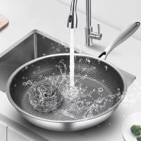 Sartén de 26/28/30cm, olla multifuncional de panal sin recubrimiento, olla de cocina de carne gruesa de acero inoxidable, Cocina de Inducción de Gas - details 1