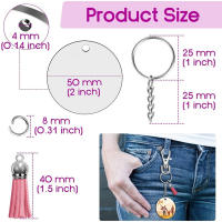 LLavero de sublimación en blanco, pendiente de forma redonda con borla para llavero, joyería, pendiente, herramienta de fabricación de manualidades DIY - details 5