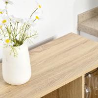 Armario de Cocina con 1 Puerta 2 Estantes Abiertos Soporte de 6 Copas de Vino 76x35x97 cm - details 7