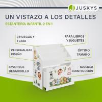 Estantería de Madera Blanca para Libros y Juguetes Infantil con 3 Estantes y Juguetero - details 6