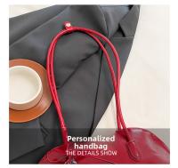 Nuevo bolso de hombro estilo coreano a cuadros, de piel sintética, con lazo dulce, estilo Boston, informal, de color sólido, bolso de mano para mujer, para regalo. - details 7