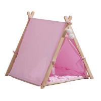 Cama de madera para perros y gatos, tienda de campaña de diseño Simple, prevención de mosquitos, casa de dormir para mascotas, producto para interiores, verano e invierno - details 3