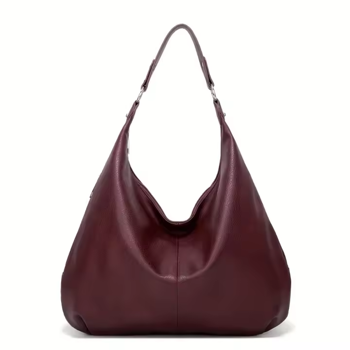 Bolso Hobo vegano Vintage, bolso de hombro Retro de gran capacidad, bolso y monedero de moda para mujer - 1
