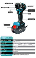 Alicatador eléctrico recargable sin escobillas portátil 20+1 Torque para batería Makita 18v Herramienta de mejora del hogar normal con batería - details 2