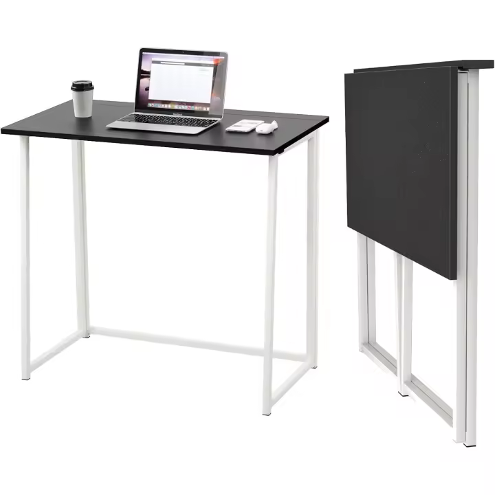 Mesa Plegable Compacta Sin Ensamblaje, Adecuada para Hogar Oficina Adecuada para Computadora, Manualidades, Ordenador Negro, 80 x 45 x 74 cm - 1