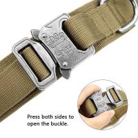 Collares tácticos militares nailon perros, Collar de entrenamiento duradero mascotas, ustable para perros medianos y grandes, - details 6