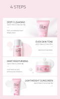 4 unids/bolsa LAIKOU Sakura juegos de cuidado de la piel limpiador Facial crema Facial tóner protector solar reparación hidratante tierno producto para el cuidado del rostro - details 5