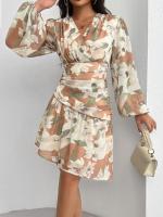 Elegante vestido vintage con cuello en V floral para mujer - details 3