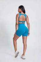 Conjunto de Yoga de 2 Piezas para Mujeres Sujetador Deportivo Abierto, Shorts de Cintura Cruzada, Traje de Entrenamiento Fiess de Alta Elasticidad Conjunto de Gimnasio - details 4
