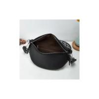 Riñoneras de media luna para mujer, bolso de pecho informal de cuero PU con monedero pequeño, bolsos cruzados de viaje de gran capacidad - details 6
