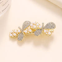 Nueva Pinza Para Cabello De Perla Mariposa Flor De Cristal Zirconia Para Mujeres Moda Primavera Accesorio De Peluquería - details 3