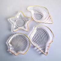 Plato de cristal de océano, plato de comida Irregular, plato de ensalada de postre, decoración de aperitivos de frutas secas, plato de concha de estrella de mar de Caracol de mar - details 1