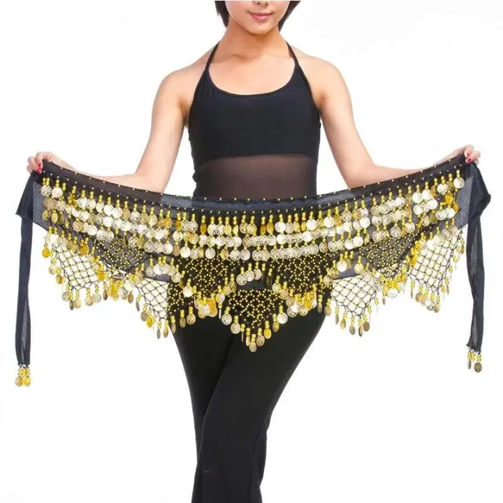 Nuevo estilo, bestseller, bufanda de cadera, cinturón de monedas para danza del vientre, accesorios para bailarinas - 1