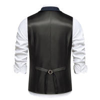 Chaleco de Tweed Grueso de Moda Retro para Hombres Chaleco de Fiesta de Ocio Casual Británico con Múltiples Bolsillos - details 13