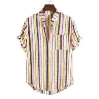 Camisa de manga corta con estampado de cuello hawaiano para hombre, forro floral, 2020 - details 2