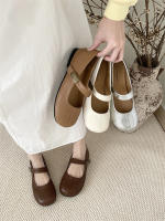 Zapatos Mary Jane planos de fondo francés, con punta redonda, boca poco profunda, estilo retro, para mujer. - details 6