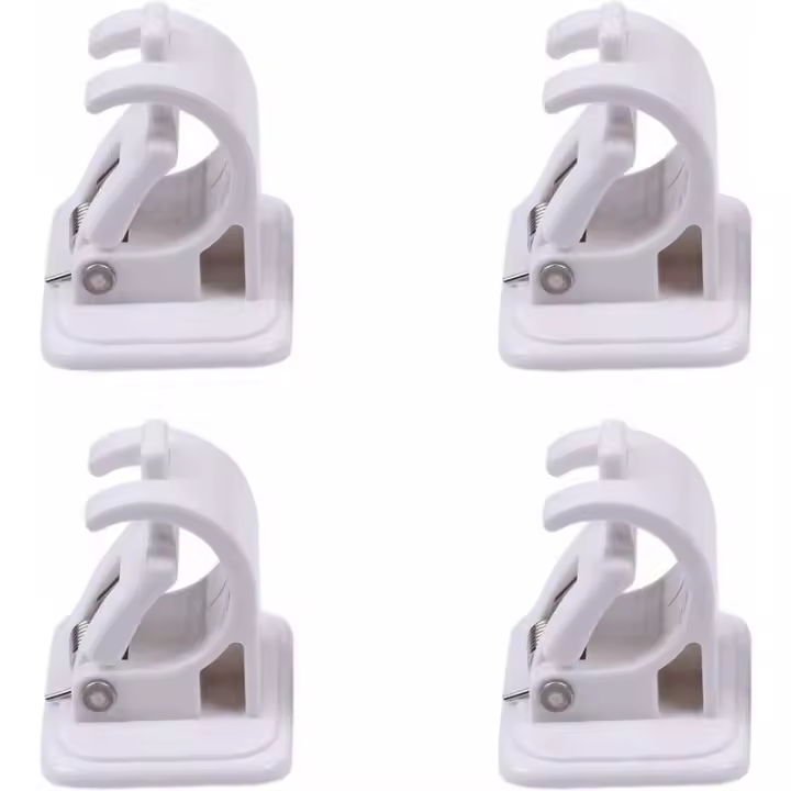 4 Piezas Soporte para Barra de Cortina Autoadhesivos Sin Fijaciones de Taladro - 1