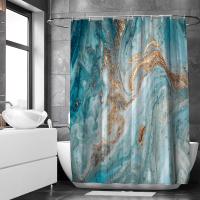Cortina de Ducha Mármol Gris Oro Moderno Abstracto Lujo Cortina de Baño de Poliéster Impermeable Antimoho Lavable Cortina Ducha 180 x 180 cm con Ganchos - details 4