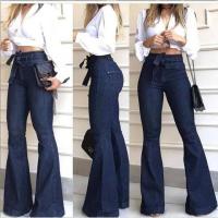 Pantalones acampanados de cintura alta con cordones y efecto levanta glúteos para mujer - details 1
