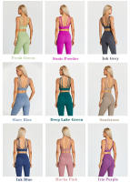 SHINBENE-Sujetador deportivo con tirantes para mujer, sostén deportivo con escote en V, espalda cruzada, acolchado, entrenamiento, Yoga - details 3