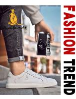 Zapatos deportivos informales para hombre, capa superior de piel de vaca y suela de goma estilo caminar a la moda con logotipo de canguro - details 4