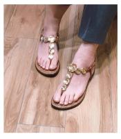 Zapatillas de Playa de Moda para Mujer Pisa Romana de Piel de Oveja Versión de Oro - details 0