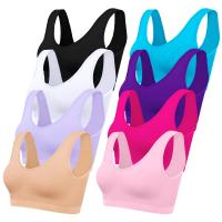 Top corto sin mangas para mujer, nuevo estilo, sujetador deportivo de Yoga, secado rápido, hilo, Top de Fitness, espalda hermosa, sujetador deportivo sin costuras, sólido - details 0