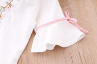 Novedad de verano y primavera para niños, conjunto de ropa étnica para niñas Hanfu de algodón y lino mejorado estilo República de China - details 7