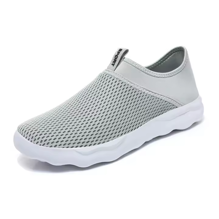 Zapatillas deportivas antideslizantes para hombre y mujer, zapatos transpirables para caminar, Tenis atlético, correr, gimnasio, viajes, trotar, color gris - 1
