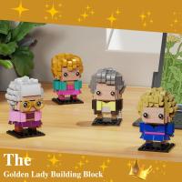 Bloques de construcción 4 en 1 dorados divertidos para niñas, juguetes de Rose Dorothy Blanche Sophia, conjunto de modelos de figuras, regalo coleccionable para fanáticos, niños y adultos - details 5