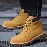 Zapatos antigolpes y antipinchazos hechos de cuero genuino, botas de seguridad deportivas ligeras, transpirables, desodorizantes y de suela suave - details 0