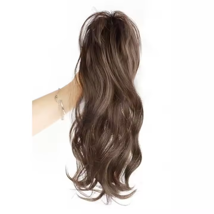 Aumento sintético del volumen del cabello, extensión de cabello, pinza de garra Natural, cola de caballo, cola de caballo ondulada corta, peluca de cola de caballo, peluca de media cola de caballo - 1