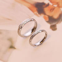 Anillo de pareja de 34 tipos, simple y moderno, par de circonitas de corona para hombres y mujeres, anillo de diamantes de simulación de boda abierto - details 9